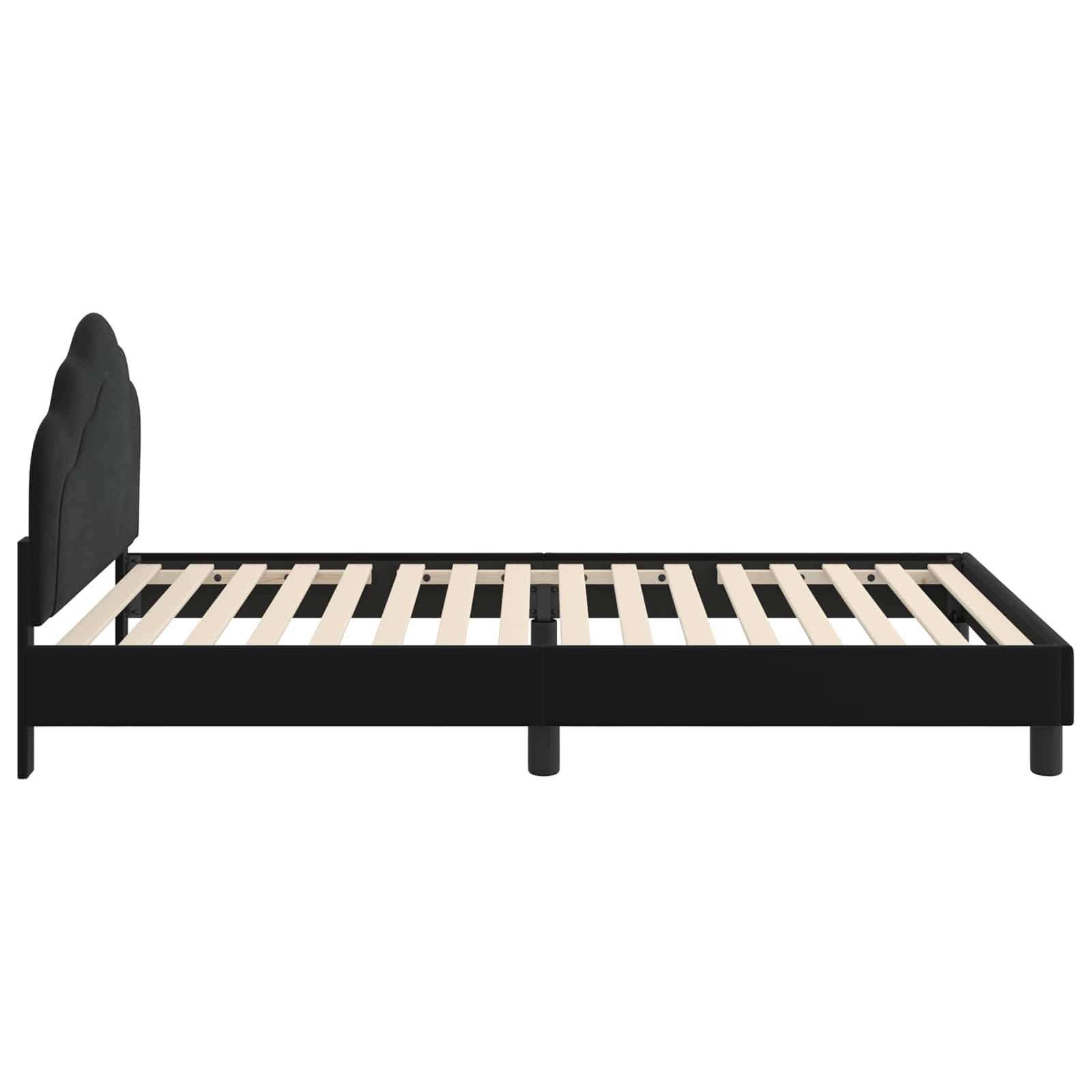 Struttura letto bambini con testata Nero 90 x 190 cm Velluto | homemem39