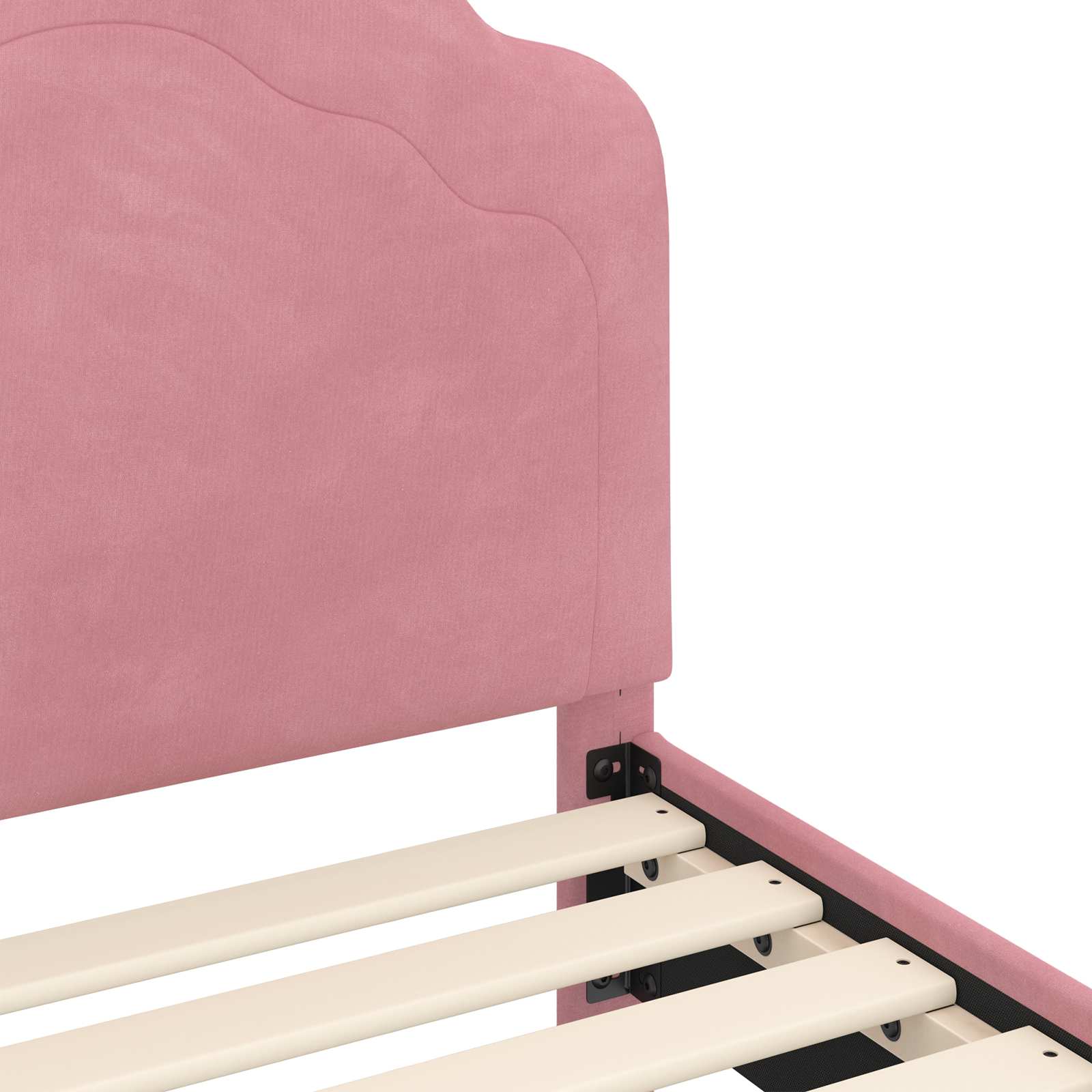 Struttura letto bambini con testata Rosa 90 x 190 cm Velluto | homemem39