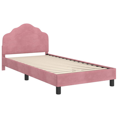 Struttura letto bambini con testata Rosa 90 x 190 cm Velluto | homemem39