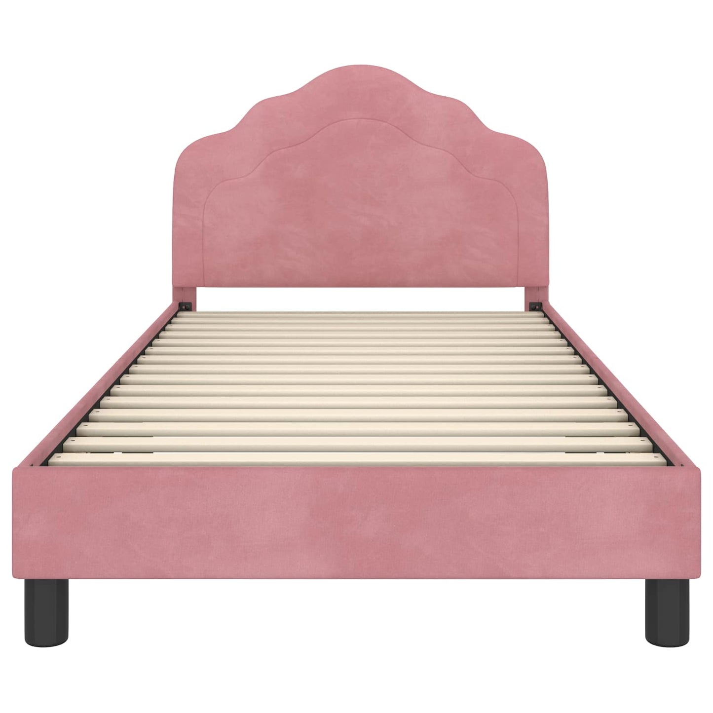Struttura letto bambini con testata Rosa 90 x 190 cm Velluto | homemem39