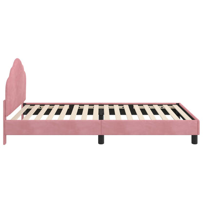 Struttura letto bambini con testata Rosa 90 x 190 cm Velluto | homemem39