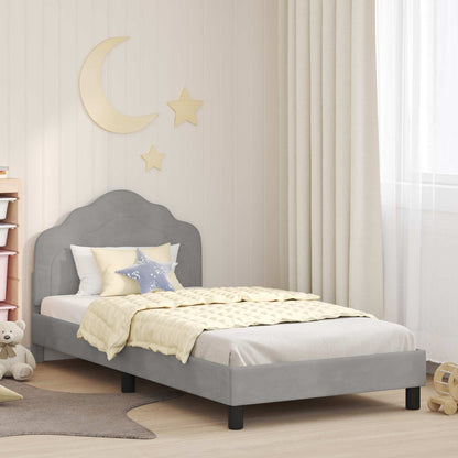 Struttura letto bambini con testata Grigio Chiaro 90 x 200 cm | homemem39