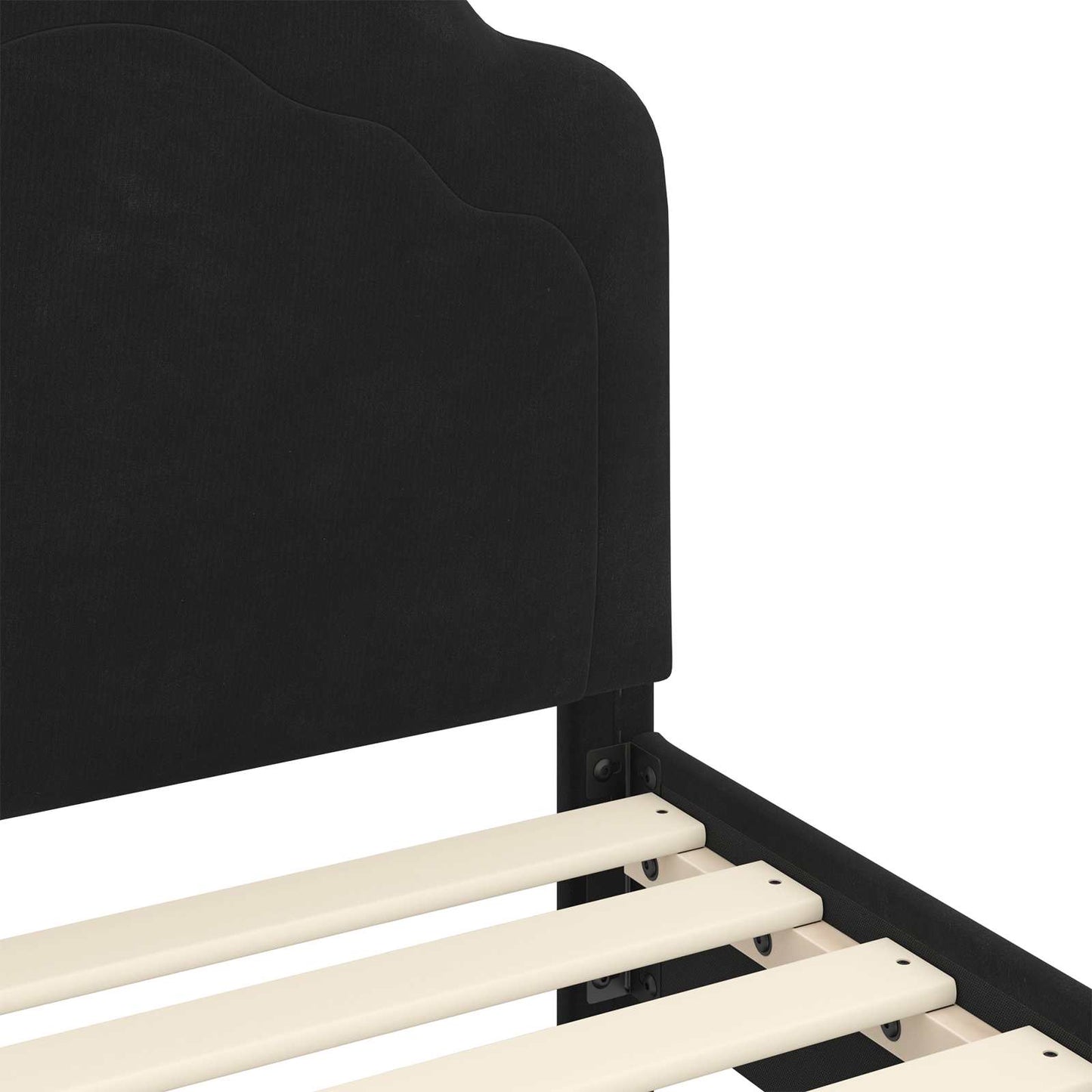 Struttura letto bambini con testata Nero 90 x 200 cm Velluto | homemem39