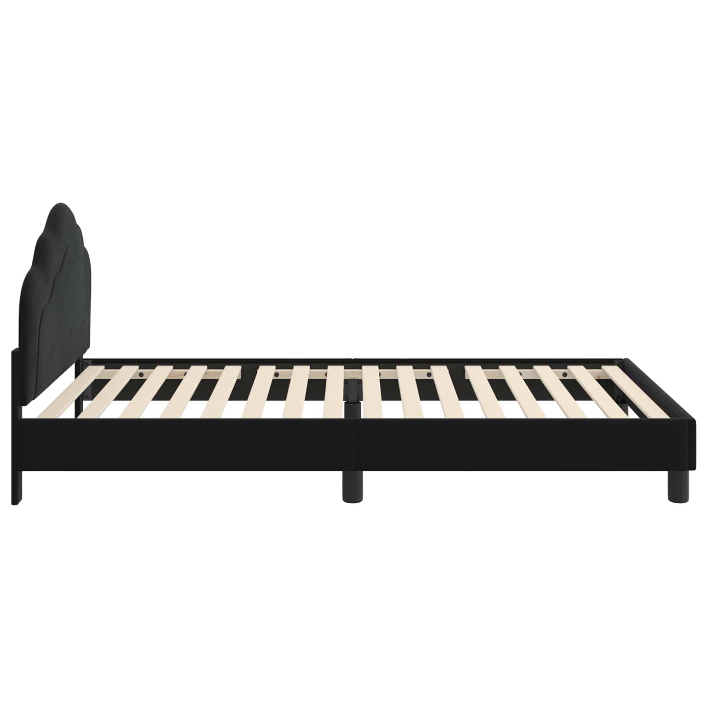 Struttura letto bambini con testata Nero 90 x 200 cm Velluto | homemem39