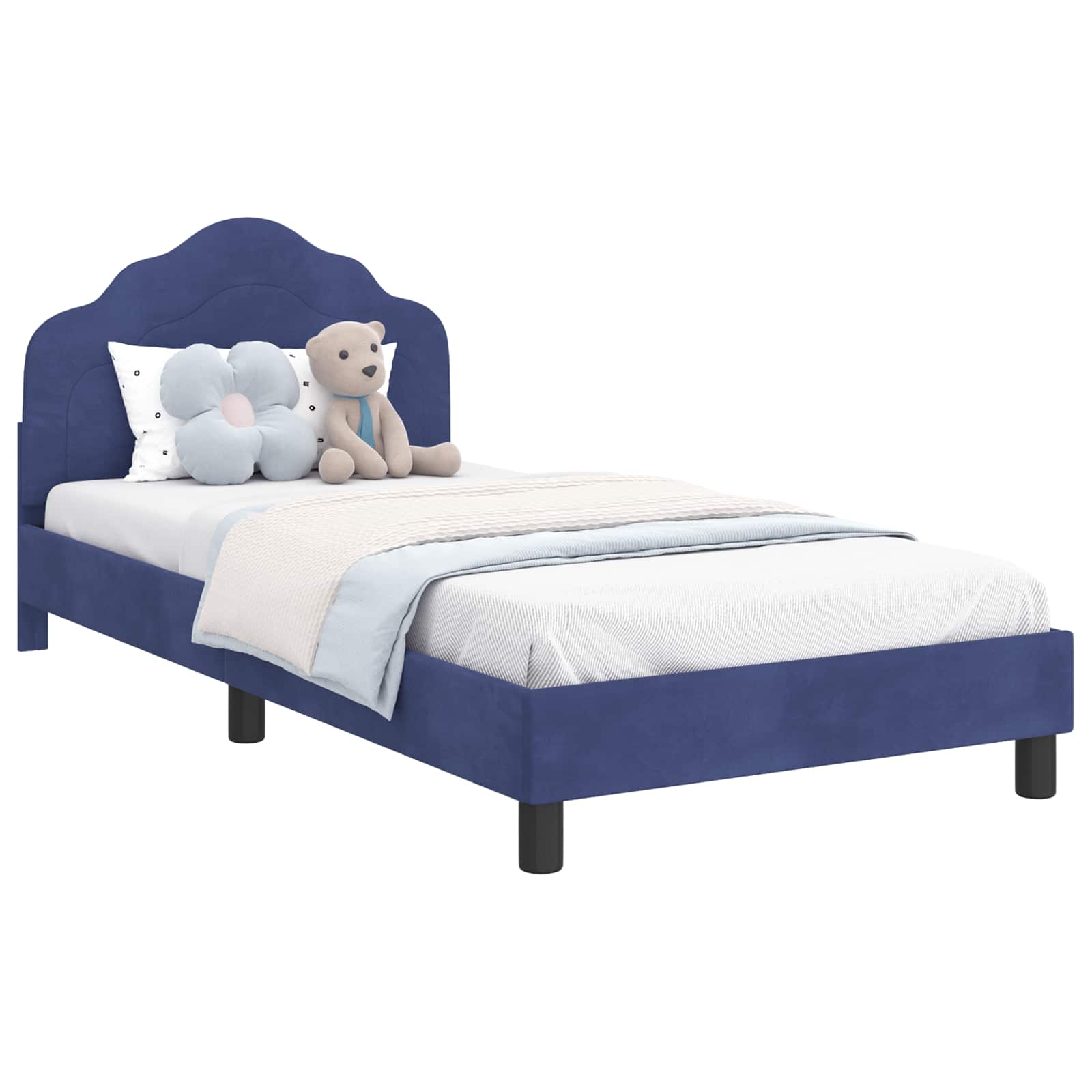 Struttura letto bambini con testata Blu Polizia 90 x 200 cm | homemem39