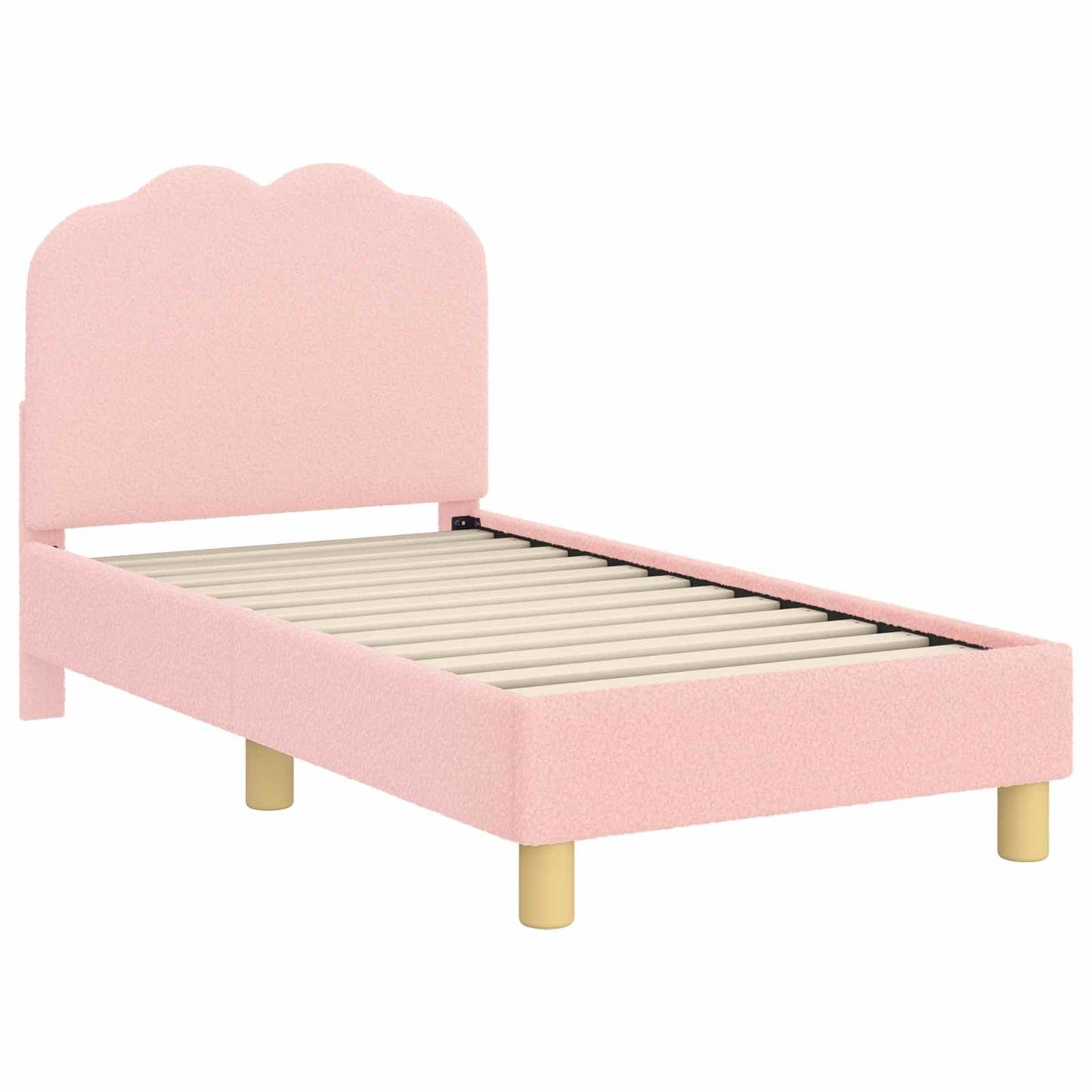 Struttura letto per bambini con testata Rosa 70 x 140 cm Bouclé | homemem39