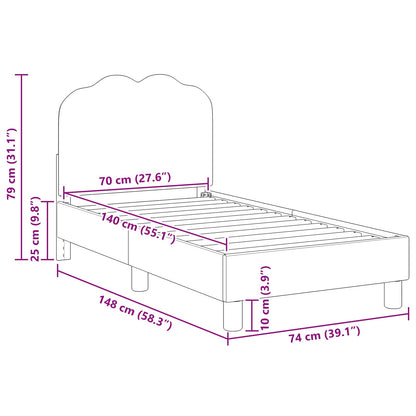 Struttura letto per bambini con testata Rosa 70 x 140 cm Bouclé | homemem39