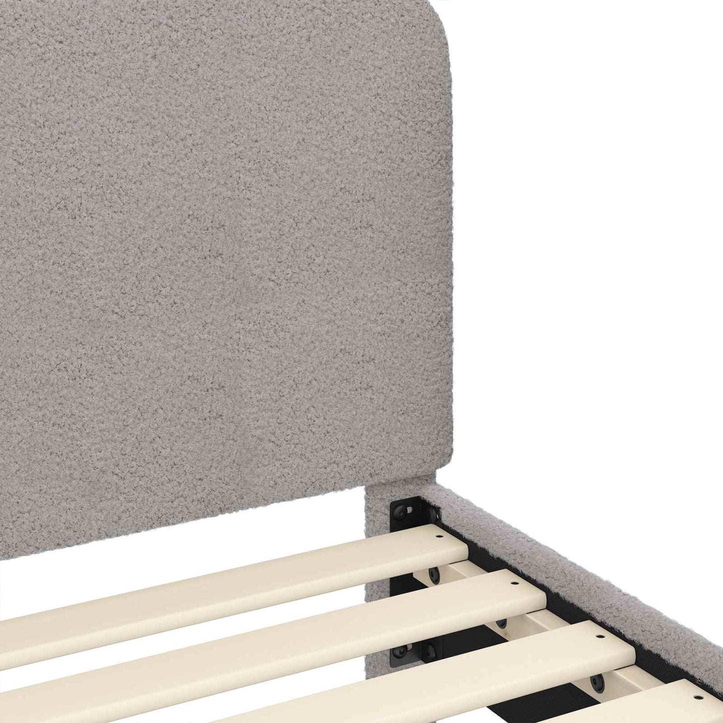 Struttura letto per bambini con testata Grigio Chiaro Bouclé