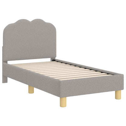 Struttura letto per bambini con testata Grigio Chiaro Bouclé
