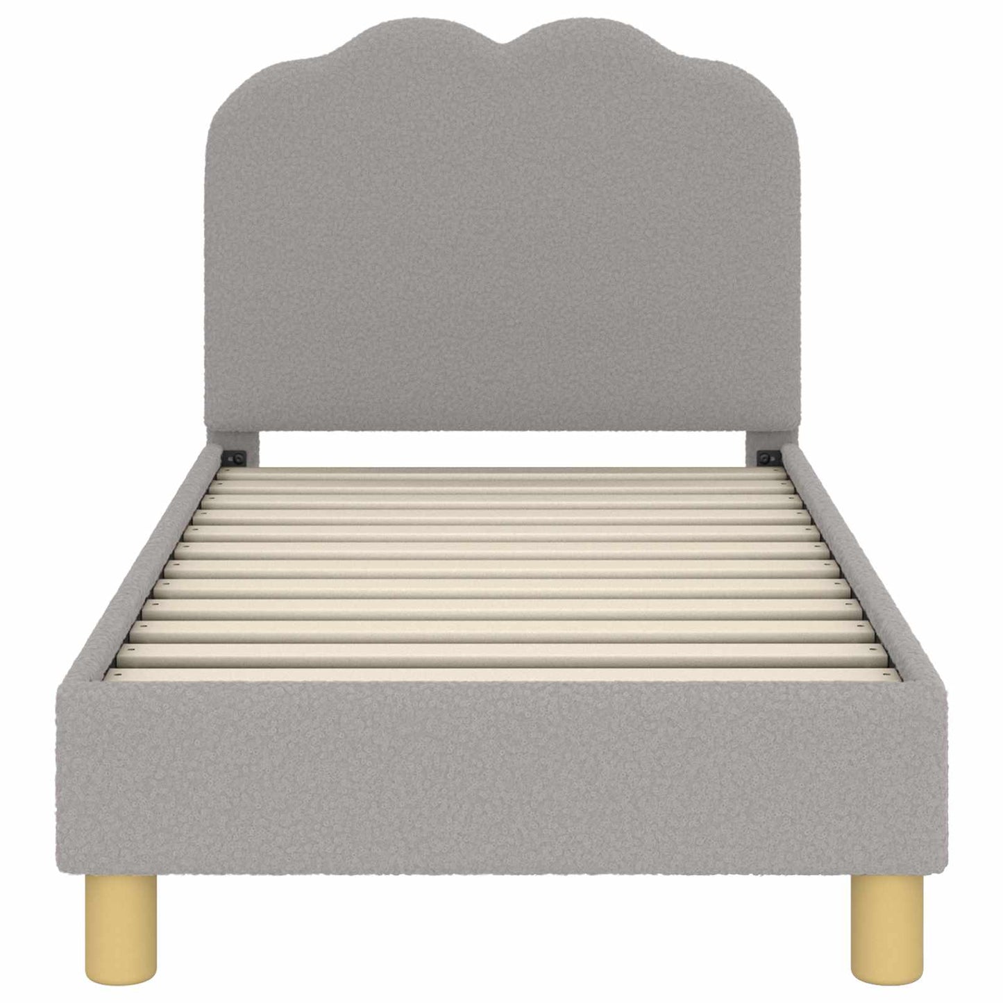 Struttura letto per bambini con testata Grigio Chiaro Bouclé | homemem39