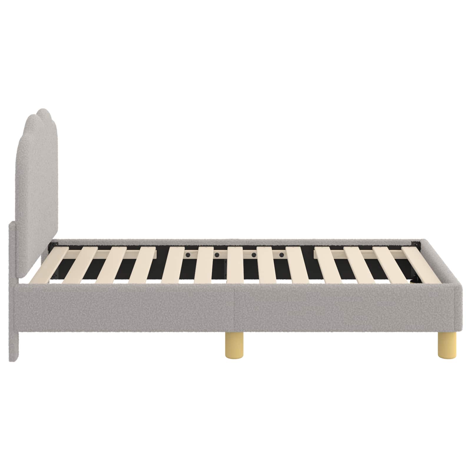 Struttura letto per bambini con testata Grigio Chiaro Bouclé | homemem39