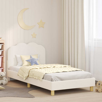 Struttura letto bambini con testata Crema 80 x 200 cm Bouclé | homemem39