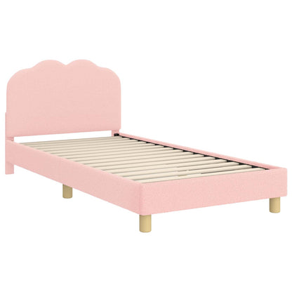 Struttura letto bambini con testata Rosa 80 x 200 cm Bouclé | homemem39