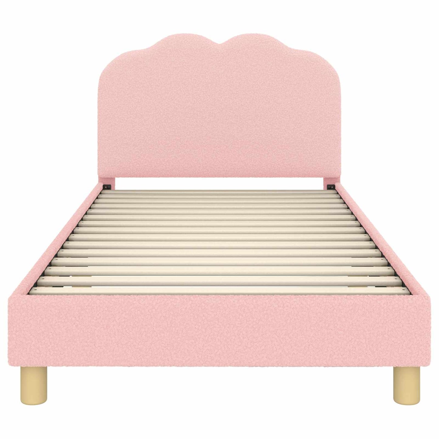 Struttura letto bambini con testata Rosa 80 x 200 cm Bouclé | homemem39