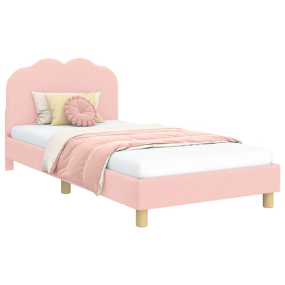 Struttura letto bambini con testata Rosa 80 x 200 cm Bouclé | homemem39