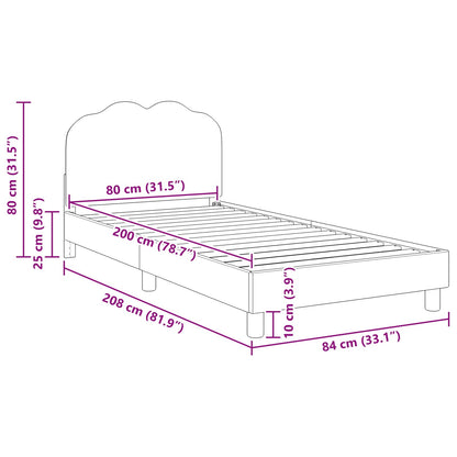 Struttura letto bambini con testata Grigio Chiaro 80x200 cm | homemem39