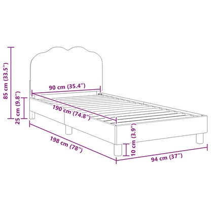 Struttura letto bambini con testata Rosa 90 x 190 cm Bouclé | homemem39