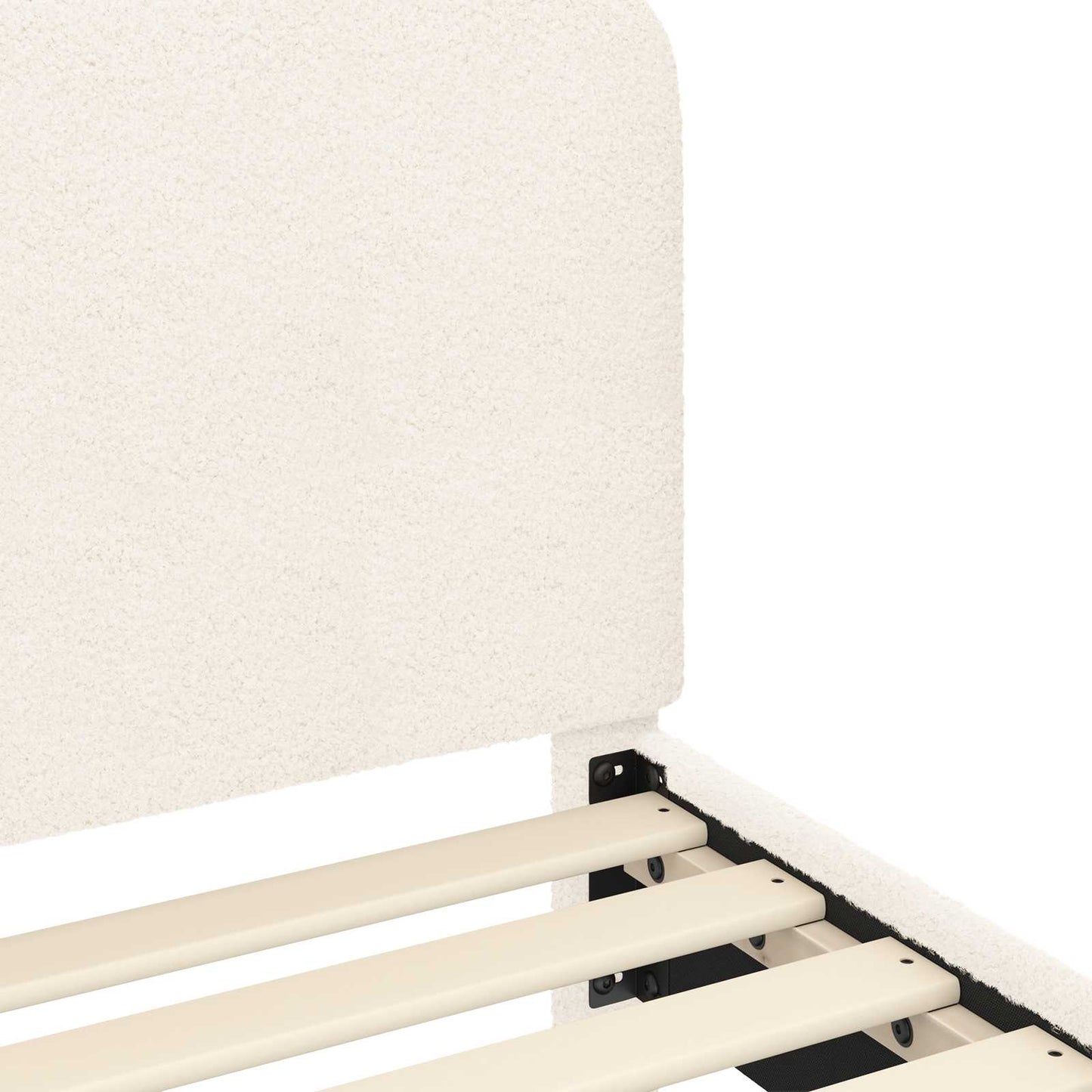 Struttura letto bambini con testata Crema 90 x 200 cm Bouclé | homemem39