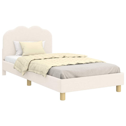 Struttura letto bambini con testata Crema 90 x 200 cm Bouclé | homemem39