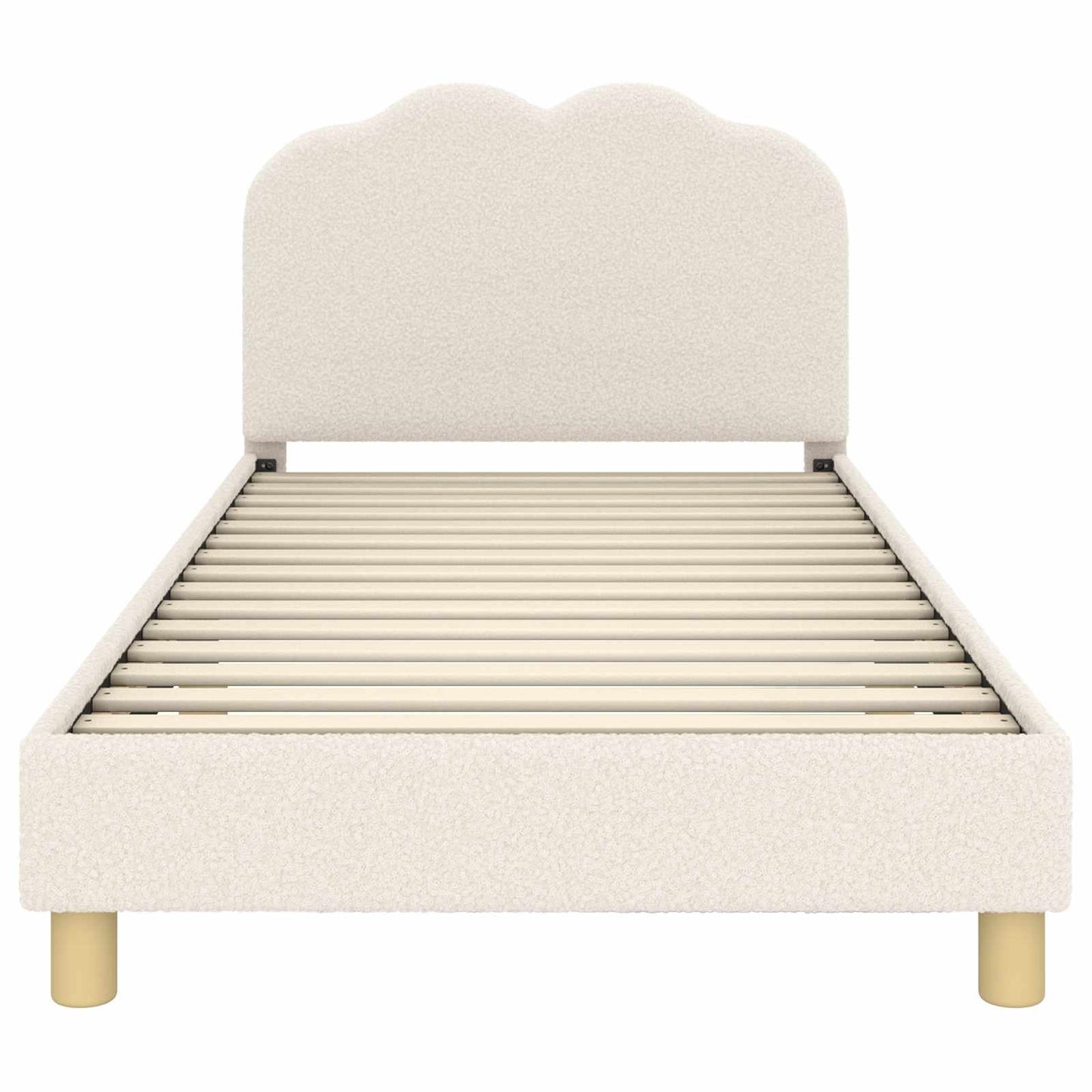 Struttura letto bambini con testata Crema 90 x 200 cm Bouclé | homemem39