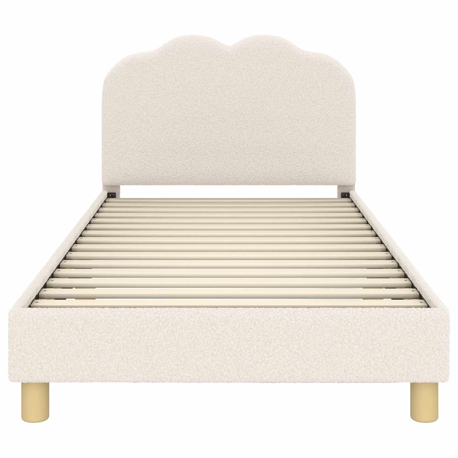 Struttura letto bambini con testata Crema 90 x 200 cm Bouclé | homemem39