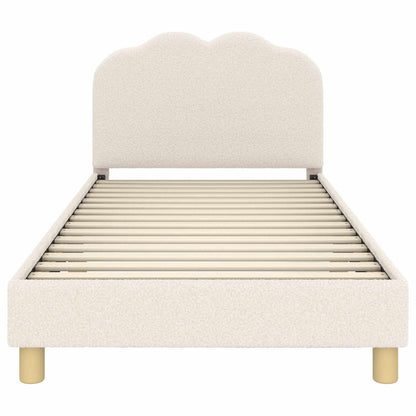 Struttura letto bambini con testata Crema 90 x 200 cm Bouclé | homemem39