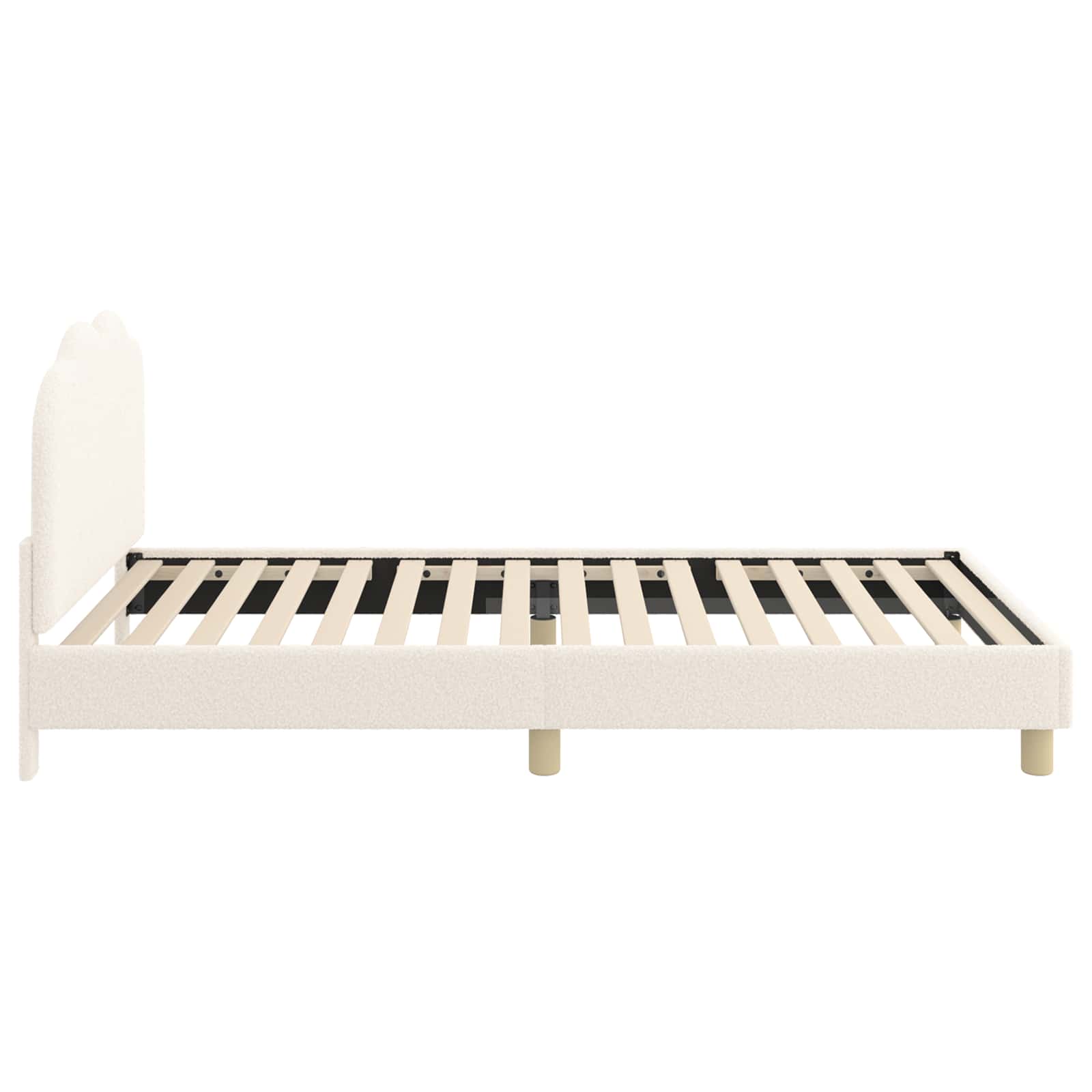 Struttura letto bambini con testata Crema 90 x 200 cm Bouclé | homemem39