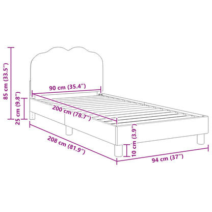 Struttura letto bambini con testata Crema 90 x 200 cm Bouclé | homemem39