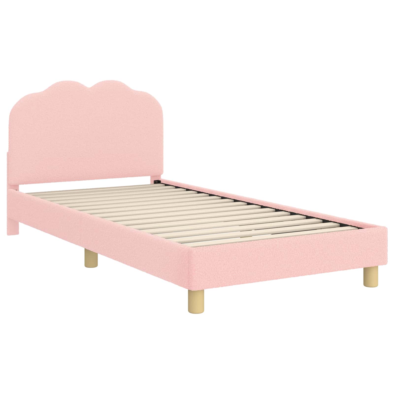 Struttura letto bambini con testata Rosa 90 x 200 cm Bouclé | homemem39
