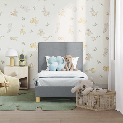 Struttura letto per bambini con testata Grigio chiaro Tessuto | homemem39