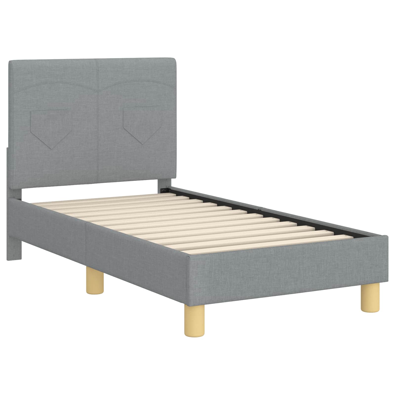 Struttura letto per bambini con testata Grigio chiaro Tessuto | homemem39