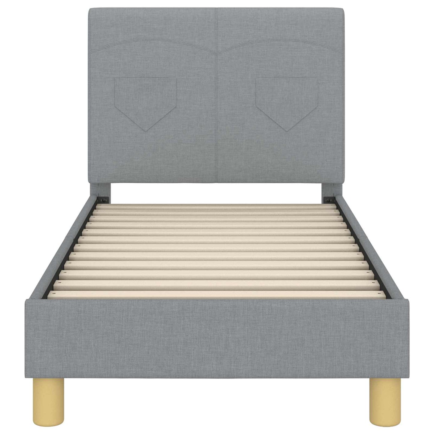 Struttura letto per bambini con testata Grigio chiaro Tessuto | homemem39