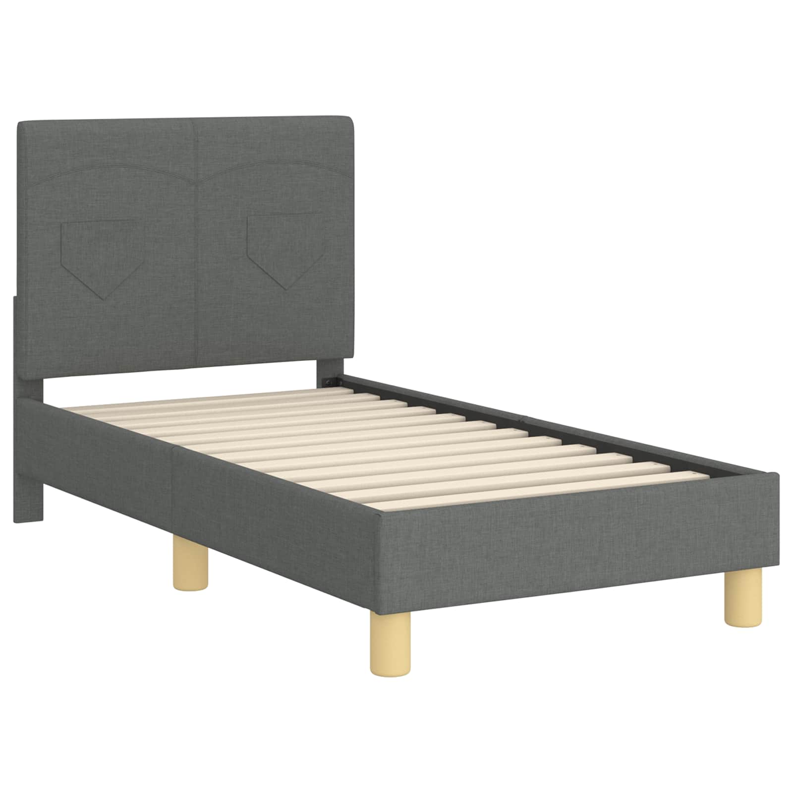Struttura letto per bambini con testata Grigio scuro Tessuto | homemem39