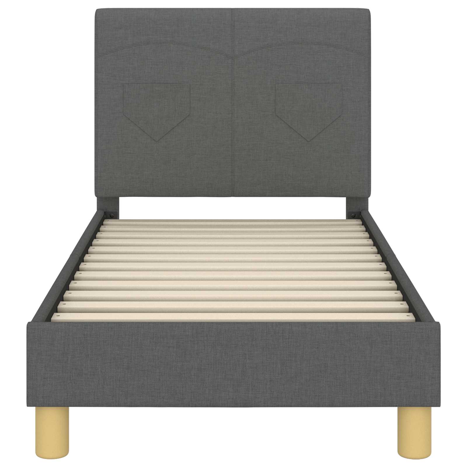 Struttura letto per bambini con testata Grigio scuro Tessuto | homemem39