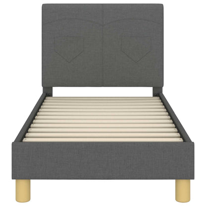 Struttura letto per bambini con testata Grigio scuro Tessuto | homemem39