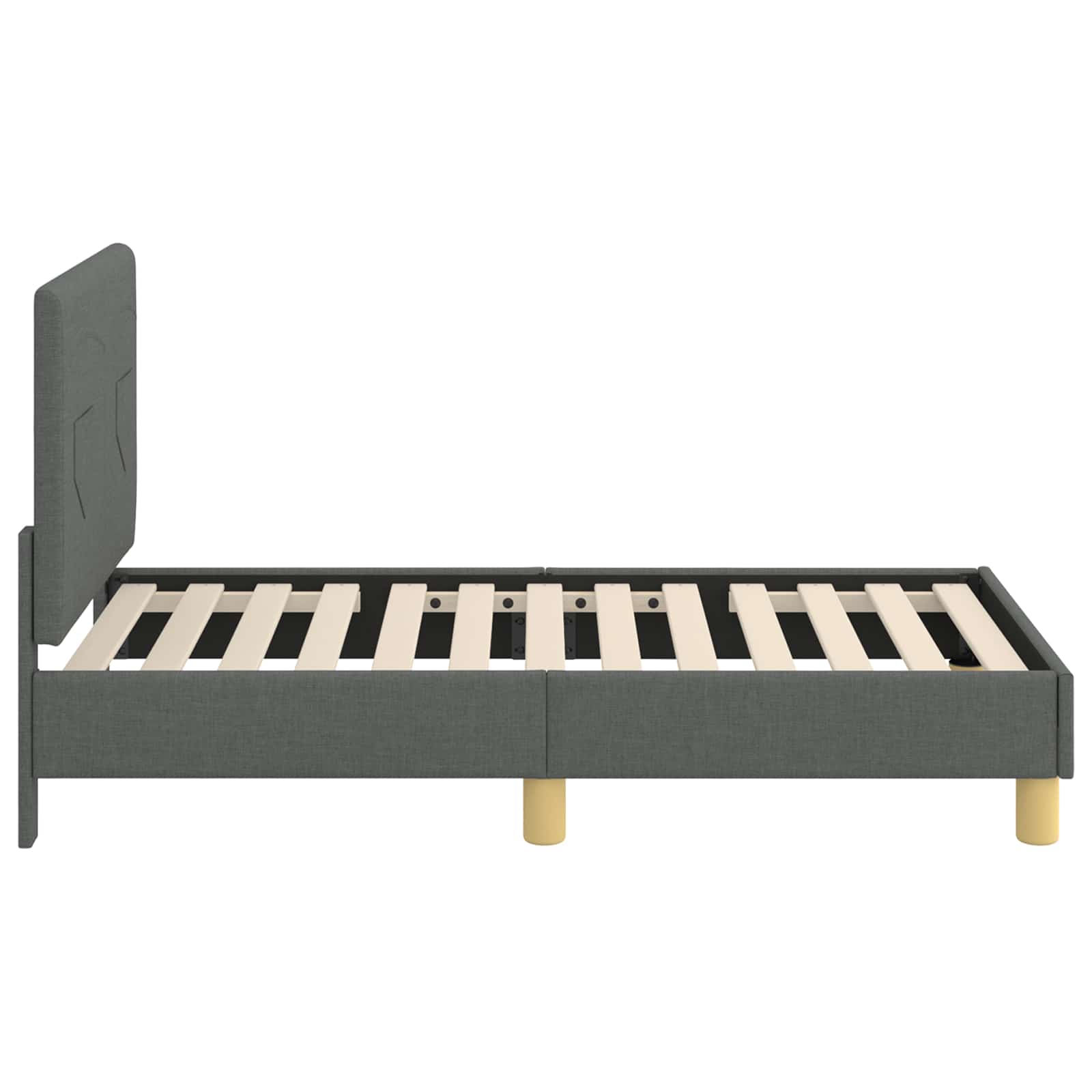 Struttura letto per bambini con testata Grigio scuro Tessuto | homemem39