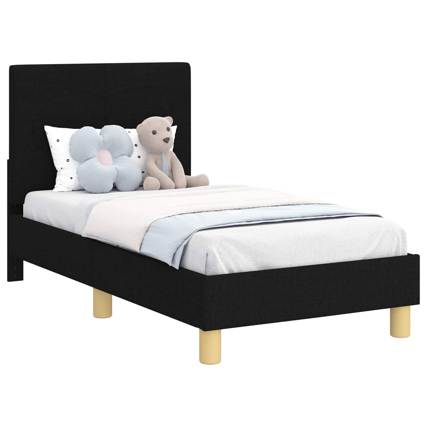 Struttura letto per bambini con testata Nero 70 x 140 cm | homemem39