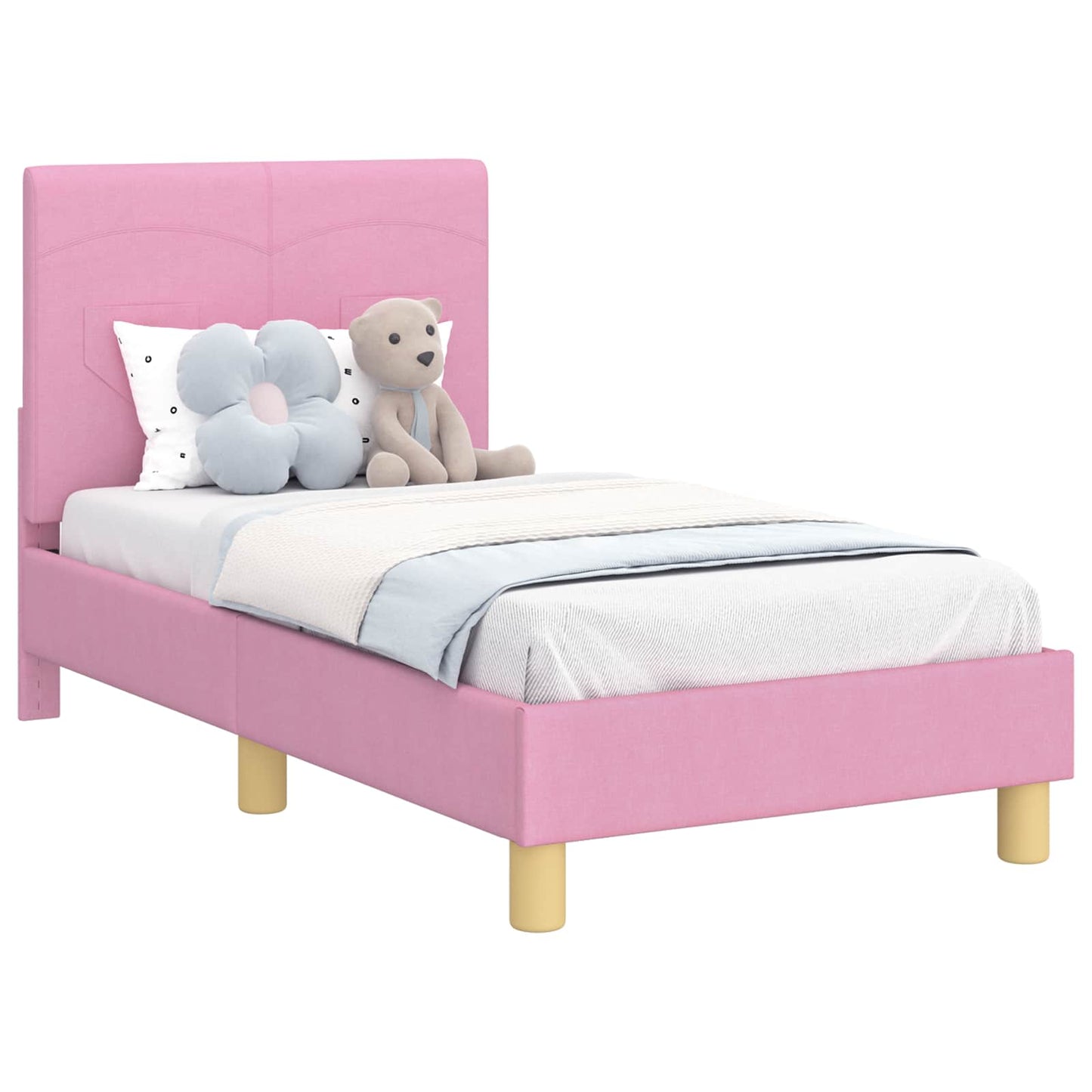 Struttura letto per bambini con testata Rosa 70 x 140 cm | homemem39