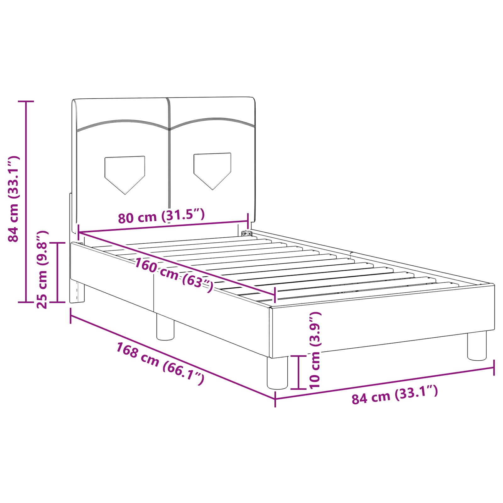 Struttura letto bambini con testata Grigio chiaro 80 x 160 cm | homemem39