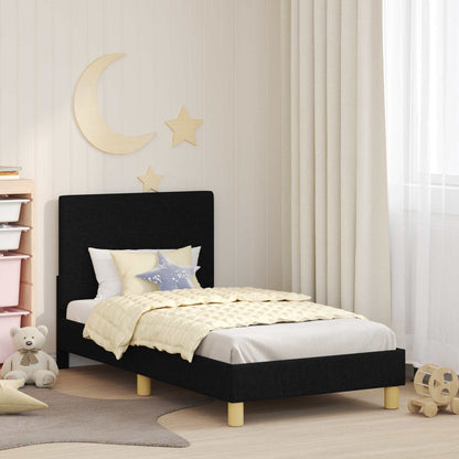 Struttura letto bambini con testata Nero 80 x 160 cm Tessuto | homemem39