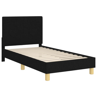 Struttura letto bambini con testata Nero 80 x 160 cm Tessuto | homemem39