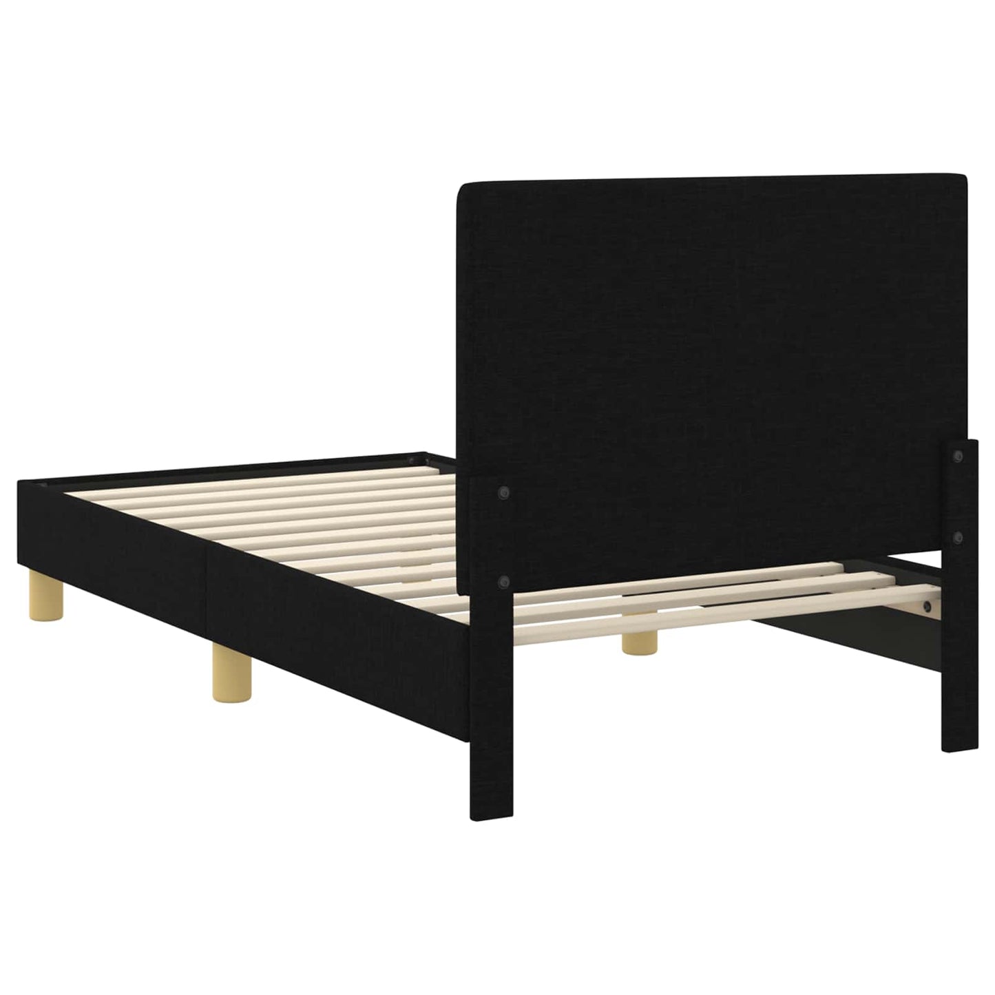 Struttura letto bambini con testata Nero 80 x 160 cm Tessuto | homemem39