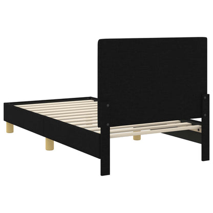 Struttura letto bambini con testata Nero 80 x 160 cm Tessuto | homemem39