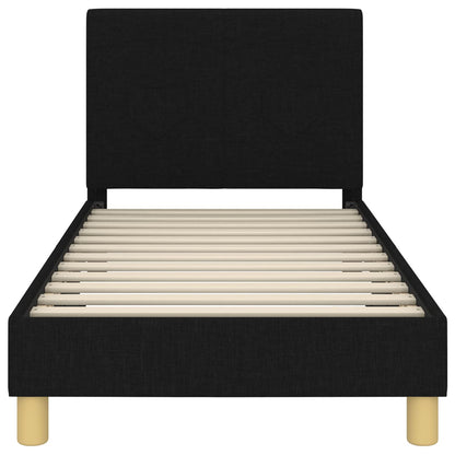 Struttura letto bambini con testata Nero 80 x 160 cm Tessuto | homemem39
