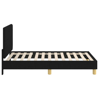 Struttura letto bambini con testata Nero 80 x 160 cm Tessuto | homemem39