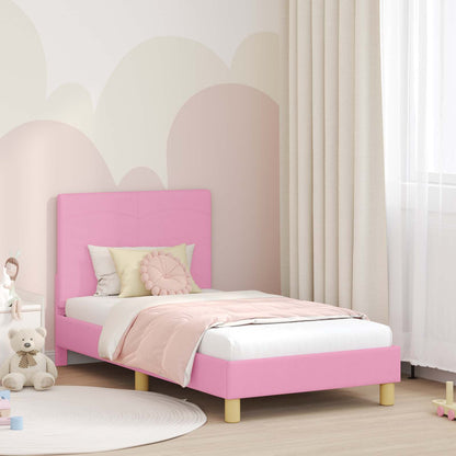 Struttura letto bambini con testata Rosa 80 x 160 cm Tessuto | homemem39