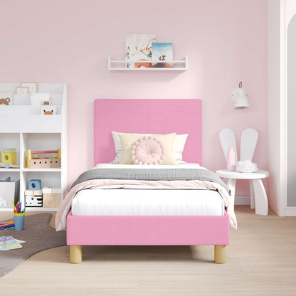Struttura letto bambini con testata Rosa 80 x 160 cm Tessuto | homemem39