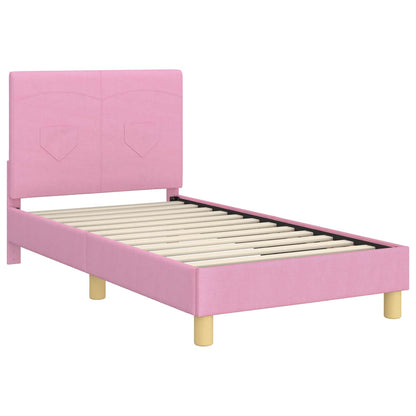 Struttura letto bambini con testata Rosa 80 x 160 cm Tessuto | homemem39