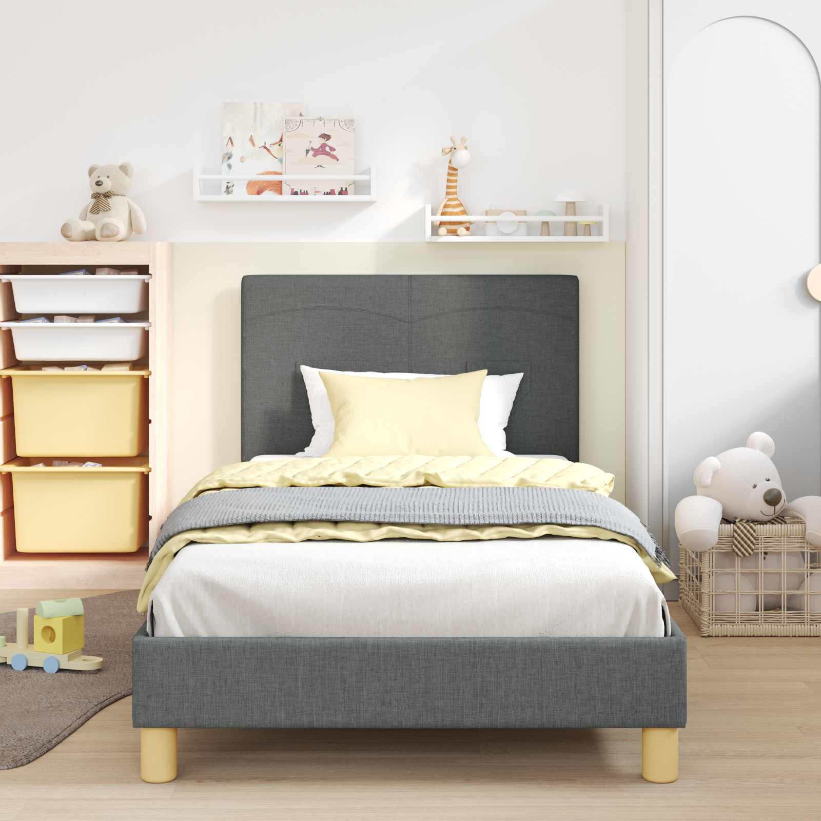Struttura letto bambini con testata Grigio scuro 80 x 200 cm | homemem39