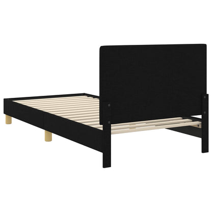 Struttura letto bambini con testata Nero 80 x 200 cm Tessuto | homemem39